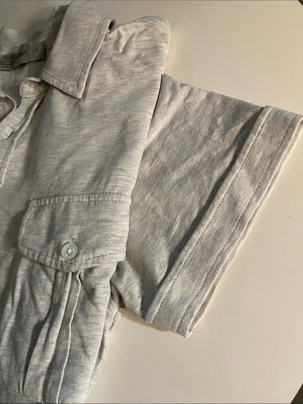 Scott James Men's Light Gray Button-Up Shirt Size Large - Picture 2 of 6